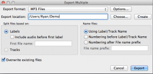 Export Multiple Audacity
