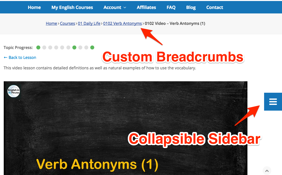 English in 30 Minutes Customizations