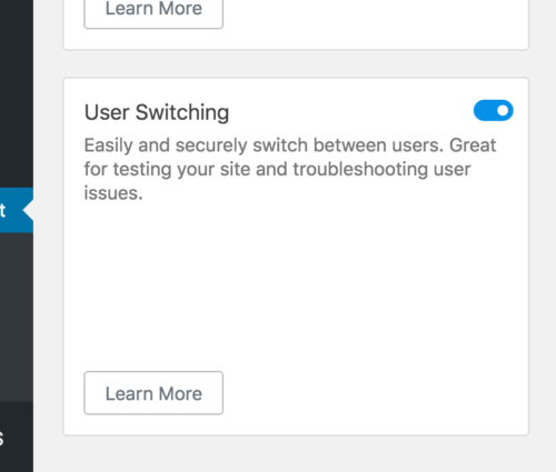 User Switching Toggle