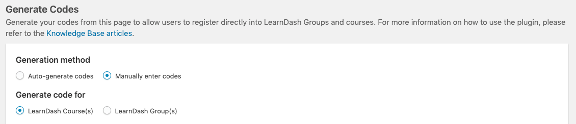 Generate LearnDash Codes