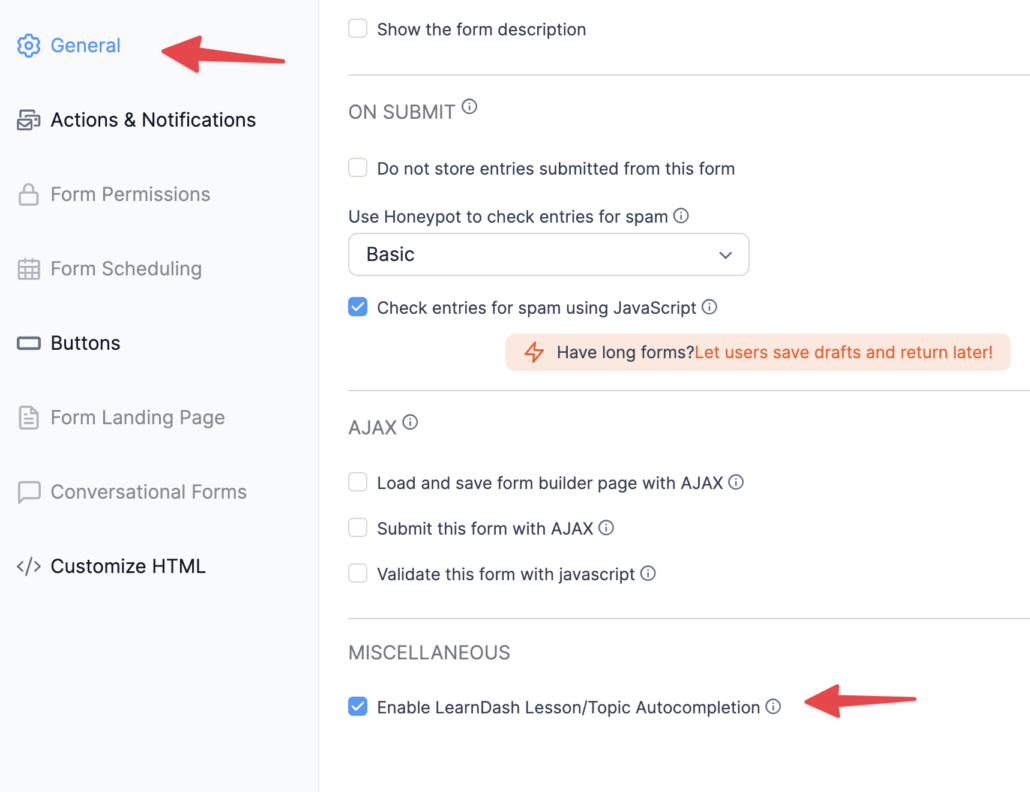 Formidable Form settings for autocompletion