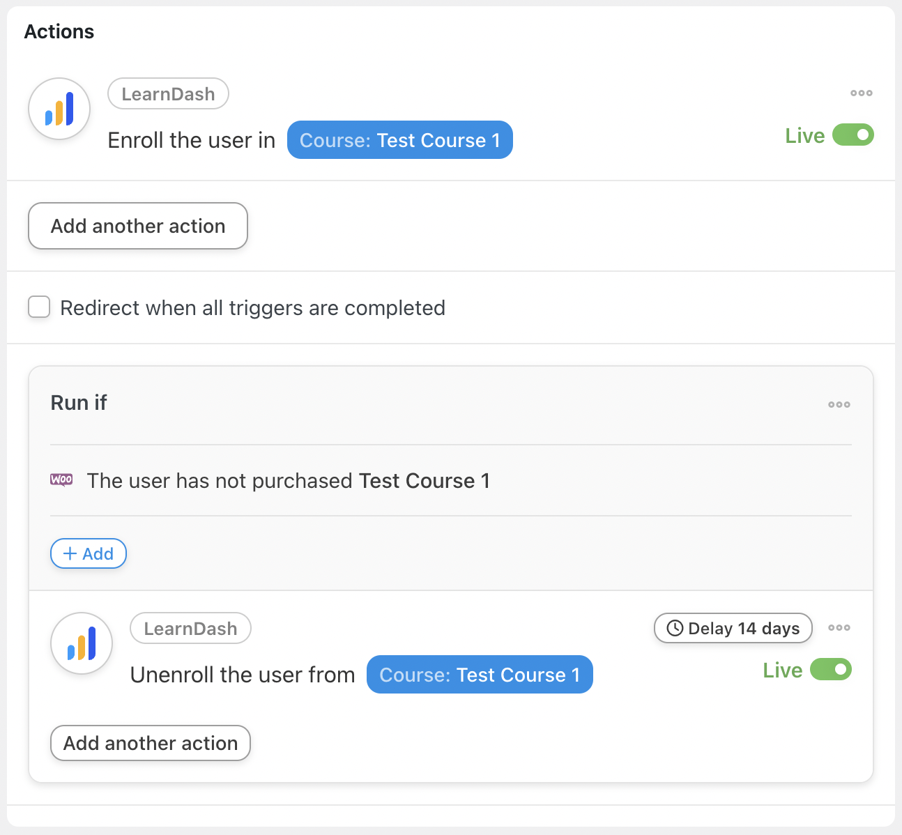 Automator LearnDash Action Live