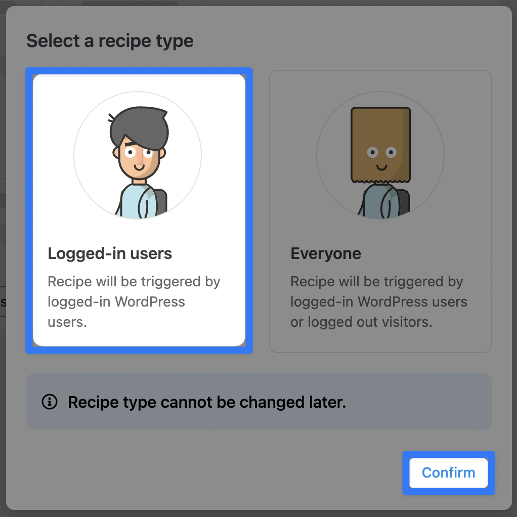 Automator Recipe Type Selector