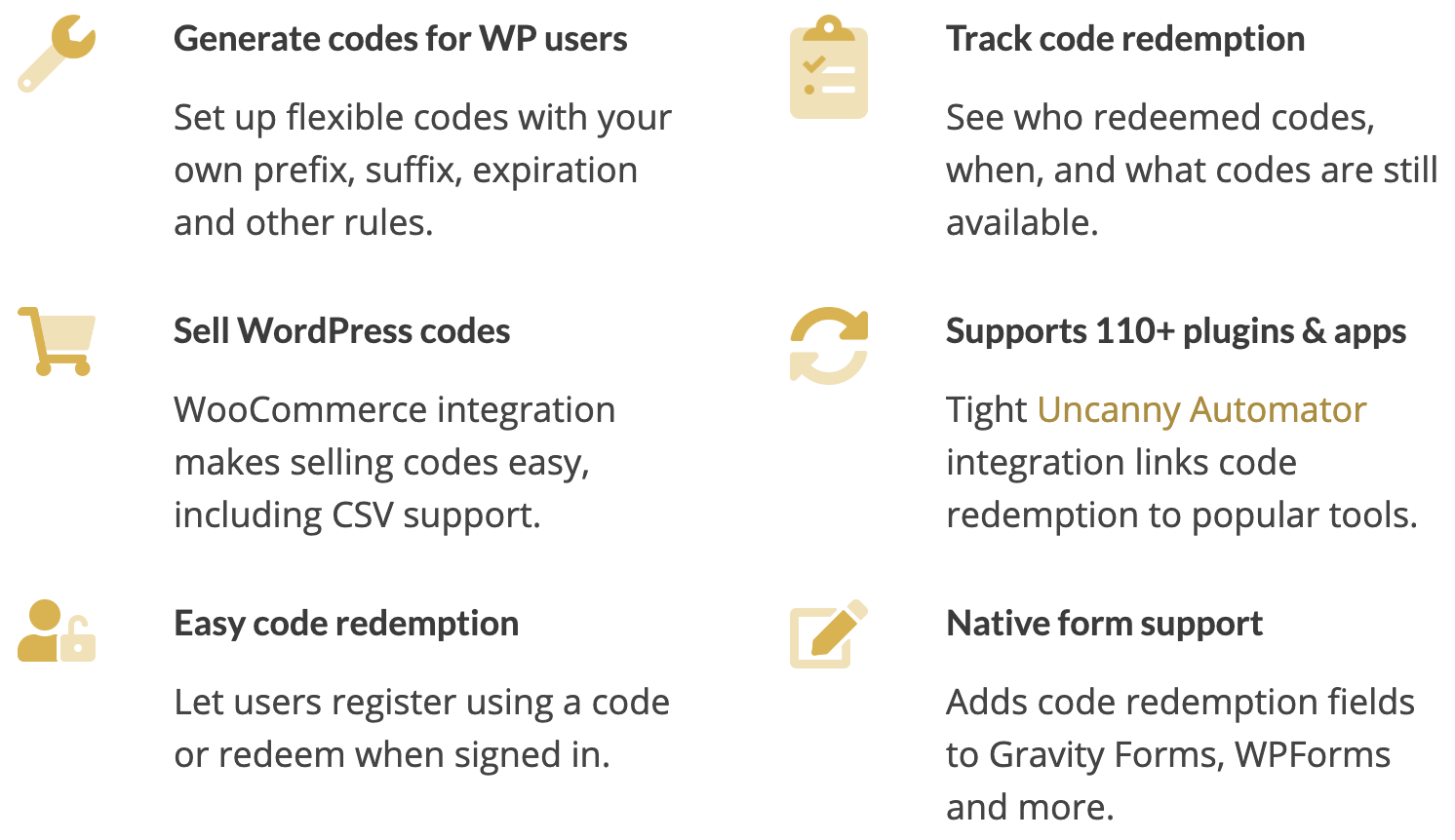 How to Create & Sell LearnDash & WooCommerce Promo Codes 1 — Uncanny Codes Features
