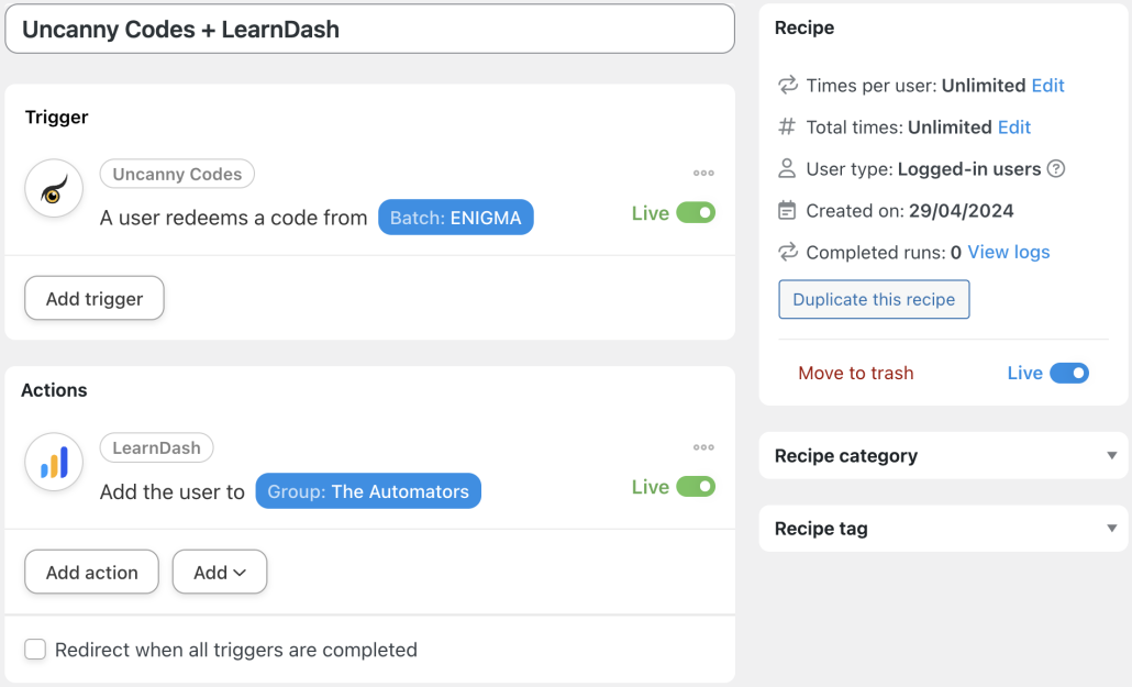 uncanny-codes-and-learndash-recipe